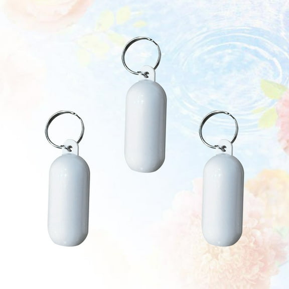 Phenofice 3Pcs Boat Key Chain Float with Floating Function White ABS for Marine Use