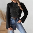thumbnail image 2 of TINZ Sweater Dress Long Sleeve Oversized Tunic With Exquisite Embroidery And Panel Design Warm Winter Knit Vest Dress Long Pullover Sweater Belted Long Dress, 2 of 5