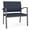 Castillo Batik Blue, variant on Newport Reception Waiting 18.5" Bariatric Chair / Charcoal Steel / Black