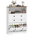 thumbnail image 1 of HOMCOM Armoire à Chaussures avec 2 Tiroirs Basculants, Armoire de Rangement pour Chaussures Étroite, Blanc, 1 of 10