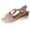 Khaki, variant on Stylago Open Toe Wedge Sandals Strappy Espadrilles Casual Beach Shoes Platform Summer Dressy Sandal Ladies High Top Slide Shoe Size 7 Black