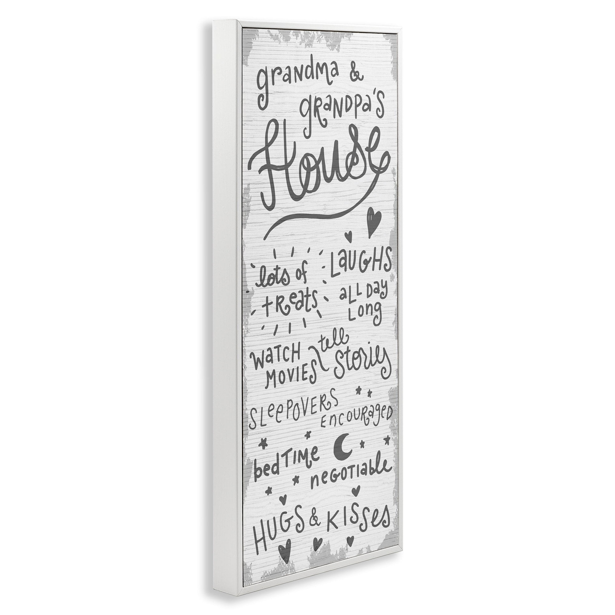 Stupell Industries Grandparents House Family Home Grey Neutral Word Design, 13 x 30,Design by Daphne Polselli