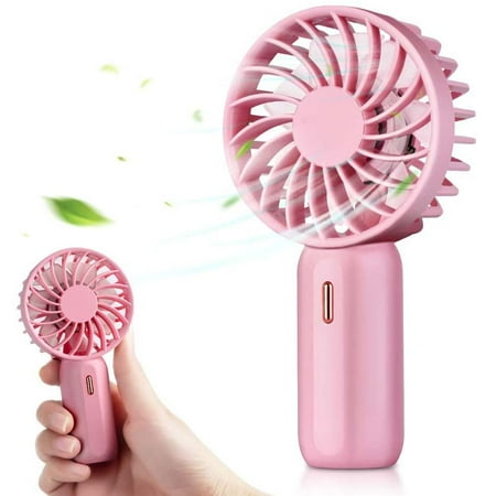

Mini Handheld Fan Portable Electric Fan with USB Atmosphere Light Rechargeable 3 Speed for Home Office Travel （Pink）