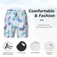 thumbnail image 4 of Kdxio Rabbit2 Print Men's Swim Trunks with Compression Liner 7 Inch Inseam Quick Dry Swim Shorts, 4 of 7