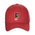 thumbnail image 2 of Daxton Two Tone Initial Letters Numbers Structured Baseball Hat, Red Hat, Letter F, 2 of 3