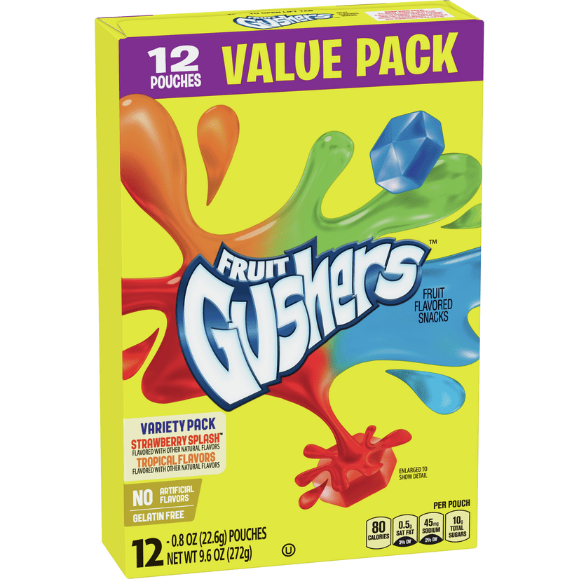 Gushers, Strawberry Splash and Tropical Flavored, 12 Pouches Walmart