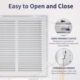 thumbnail image 5 of 12"W x 12"H [Duct Opening Size] Steel Return Air Filter Grille - Removable Face/Door for 1 inch Filters -HVAC Vent Cover Grill - White [Outer Dimensions: 14 5/8"W X 14 5/8"H], 5 of 7