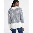 thumbnail image 3 of Free Assembly Women's Patterned Mock Neck Sweater with Tall Cuffs, Midweight, Sizes XS-XXL, 3 of 6