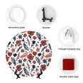 thumbnail image 4 of Salouo Red Blue Leaves Pattern Bone China Decorative Plate,Holiday Decor Decorative Ceramic Plates with Stand Elegant Home DéCor for Hallway/Living Room/Bedroom-6in, 4 of 6