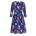 thumbnail image 2 of Fankiway Robes à Manches Longues en Solde Robe Femme Ligne A Fête Rétro Florale Manches Trois-Quarts Robes Femmes Grande Taille en Solde, 2 of 6