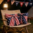 thumbnail image 6 of Leutsin Patriotic American Flag Bow Throw Pillow, Red White Blue Stars Stripes Large Bow Design Decorative Pillow, Soft Plush 4th of July Throw Pillow for Couch Sofa Home Decor, 18" x 18", 6 of 9