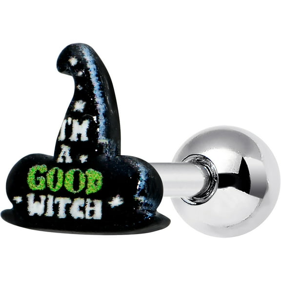 Body Candy 16G Womens 6mm 316L Steel Glow in Dark Good Witch's Hat Helix Jewelry 1/4