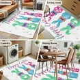 thumbnail image 6 of Happy Easter Washable Area Rug 3 x 5 ft Watercolor Green Blue Pink Bowknot Rabbits, Soft Non Slip Rugs Stain Repellent Indoor Felt Carpet for Living Dining Room Bedroom Home Office, 6 of 9