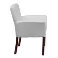 thumbnail image 2 of Scranton & Co Leather Executive Side Guest Chair in White and Mahogany, 2 of 2