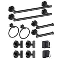 thumbnail image 1 of Juego de Accesorios de Baño 12 Piezas,Toalleros de Anillo+Toalleros de Barra+Portarrollos para Papel+Ganchos para Toallas+Soporte para Esponja Adhesivo (Negro), 1 of 7