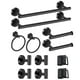 thumbnail image 1 of Juego de Accesorios de Baño 12 Piezas,Toalleros de Anillo+Toalleros de Barra+Portarrollos para Papel+Ganchos para Toallas+Soporte para Esponja Adhesivo (Negro), 1 of 7