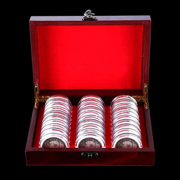 Military challenge coins, universal commemorative coin collection box, silver dollar coin wooden box, storage box, coin plastic storage box and paper cardboard flip poker chips spo