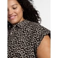 thumbnail image 4 of Terra & Sky Women's Plus Linen Blend Camp Shirt, Sizes 0X-5X, 4 of 5