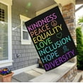 thumbnail image 3 of Pride House Flags 28x40 Inch Double Sided, Kindness Peace Equality Love Inclusion Hope Diversity Burlap Vertical Flag for Yard Lawn Spring Summer Fall Winter Outdoor Decoration, 3 of 5