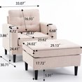 thumbnail image 4 of Beige Upholstered Armchair & Storage - Comfortable , Cup Holders, For Home Use With Soft Texture, , Ideal Living Spaces, 4 of 6