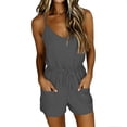 thumbnail image 4 of BUIGTTKLOP Short Jumpsuit for Women Spaghetti Strap Adjustable Waist Drawstring Cami Romper Summer Casual Overalls, 4 of 6