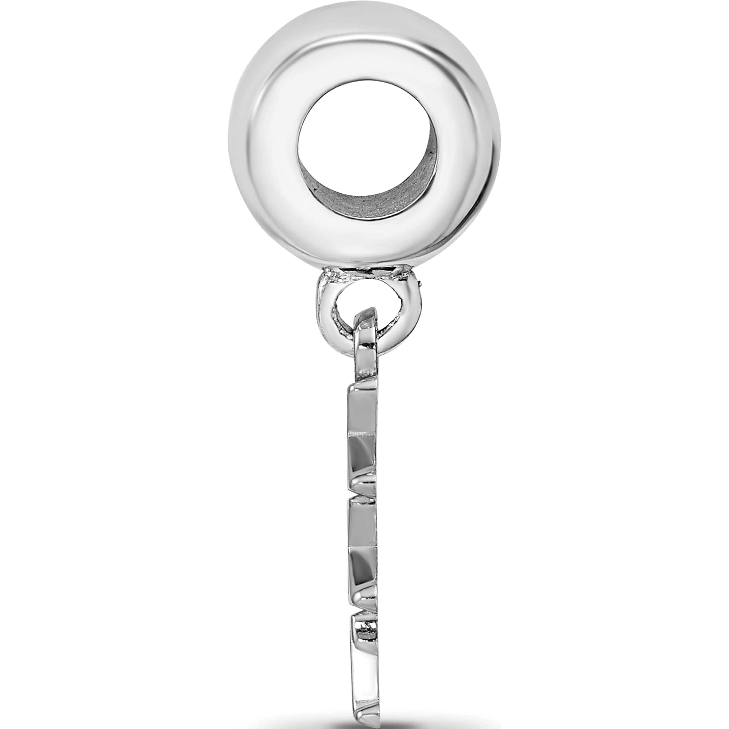 Sterling Silver Rh-Plate Logoart Kappa Gamma Vertical Letter Bead (0.63 X 0.18) Made In United States kkg005bd1-ss