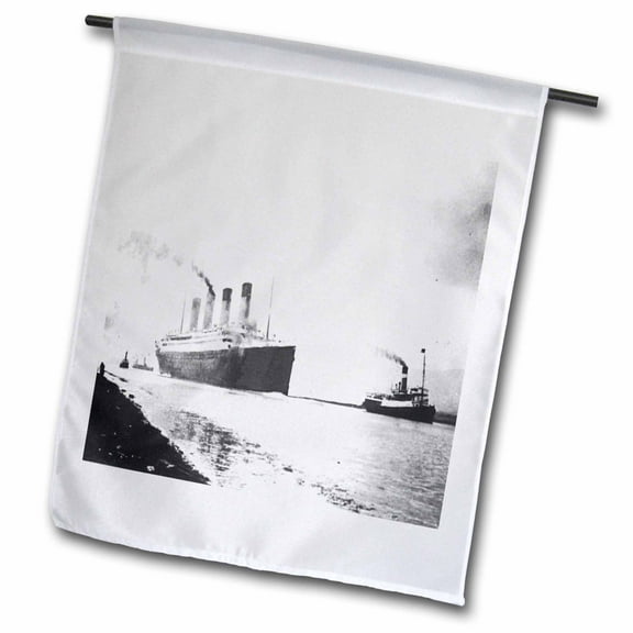 3dRose, Old Photograph Of Titanics Trial Run, 12 x 18 inch Garden Flag