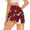 thumbnail image 2 of Uemuo Christmas Tree Buffalo Plaid Pattern Women's Athletic Shorts High Waisted Running Shorts with Liner Pockets Gym Elastic Workout Shorts-Medium, 2 of 9