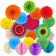 thumbnail image 1 of Pompón de papel Abanico Bola Panal Decoración de la habitación Boda Cumpleaños Pascua Bautismo Cumpleaños - Multicolor JFHHH pequeña, 1 of 3