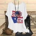 thumbnail image 2 of PMUYBHF Female July 4Th Cute Tops for Women Long Sleeve Summer Womens Short Sleeve Crew Neck Flower Letter Printed T Shirt Top Casual Slim Shirts Tee Blouse White S, 2 of 6