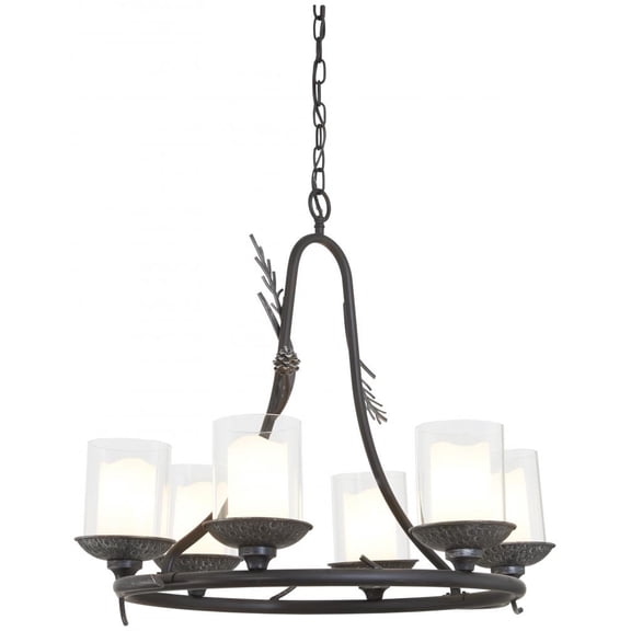 6 LIGHT CHANDELIER by Minka-Lavery 2756-694 in Black Finish
