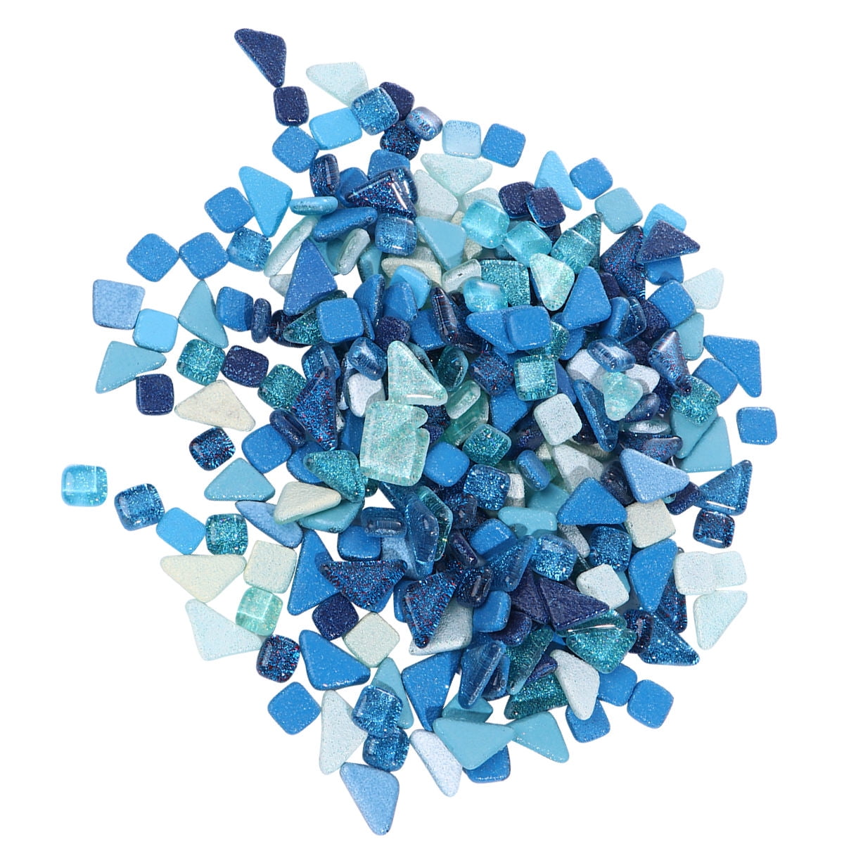 WRISTBIQUE Decorative Tile Blue Crystal Glass For Craft Enthusiasts Home Decoration 1 Set