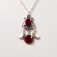 thumbnail image 3 of Fashion Black/red/purple Triple Moon Pendant Necklace Jewelry, 3 of 3