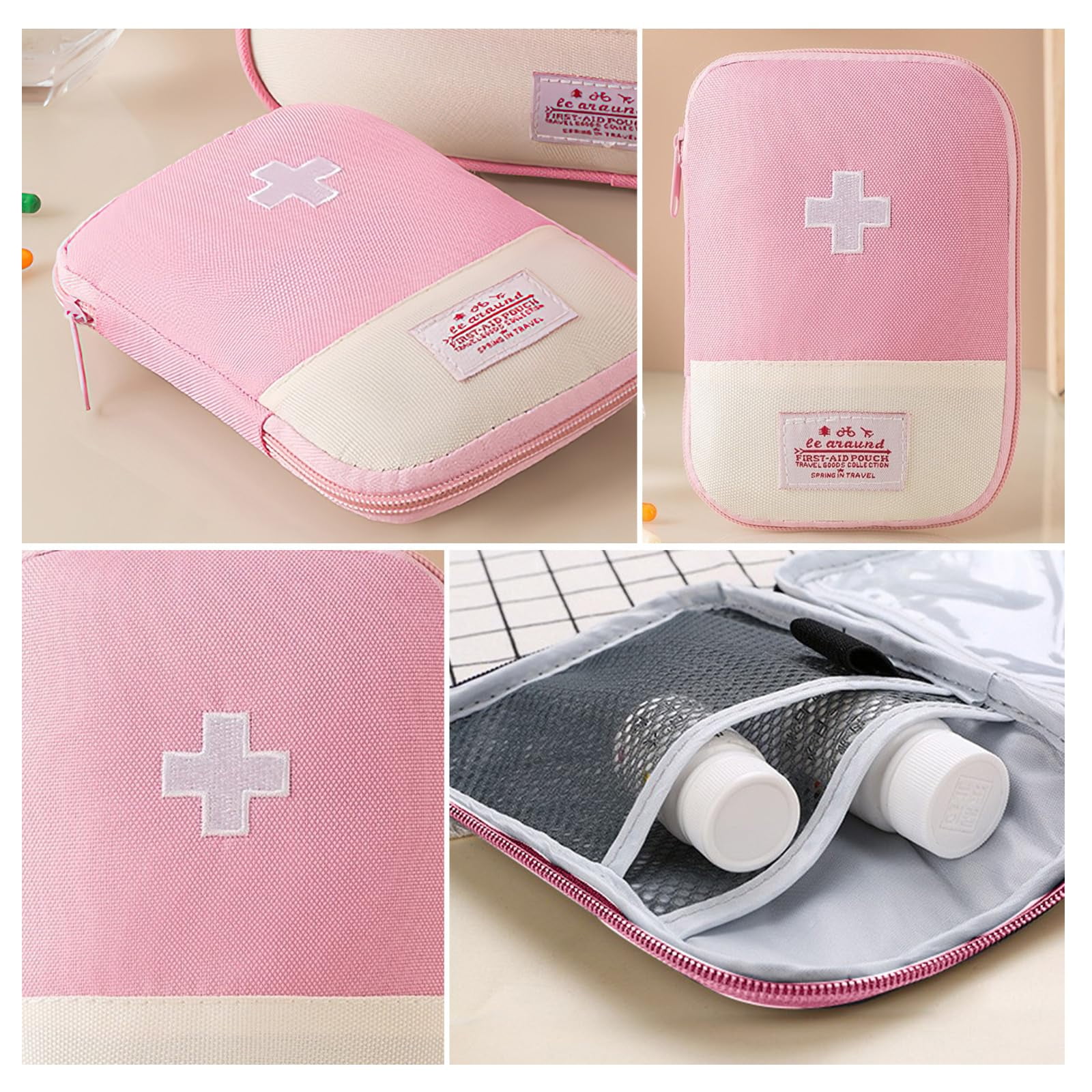 GIRACOA 3-Piece Travel First Aid Kit Bags, Portable Medical Storage Organizer for Camping, Hiking, Home, and Emergency Use