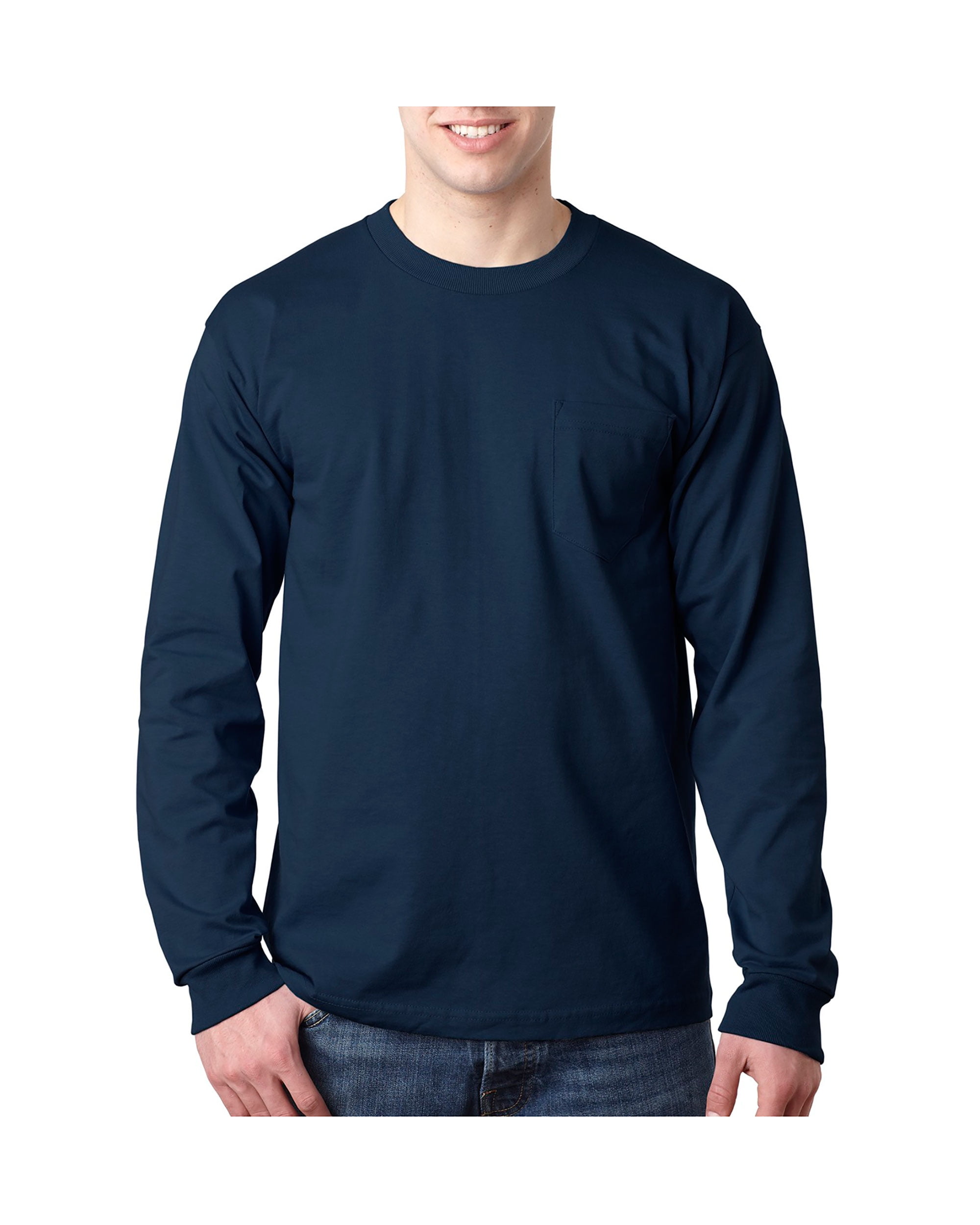 Bayside - Bayside Men's American Style Heavyweight Hems Pocket T-Shirt ...