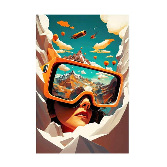 Canvas Wall Art - Ray Heere 'Surrealistic Selfies 4' Wall Art for Living Room, Bedroom, or Office Décor by Trademark Fine Art - 12 x 19 Inches