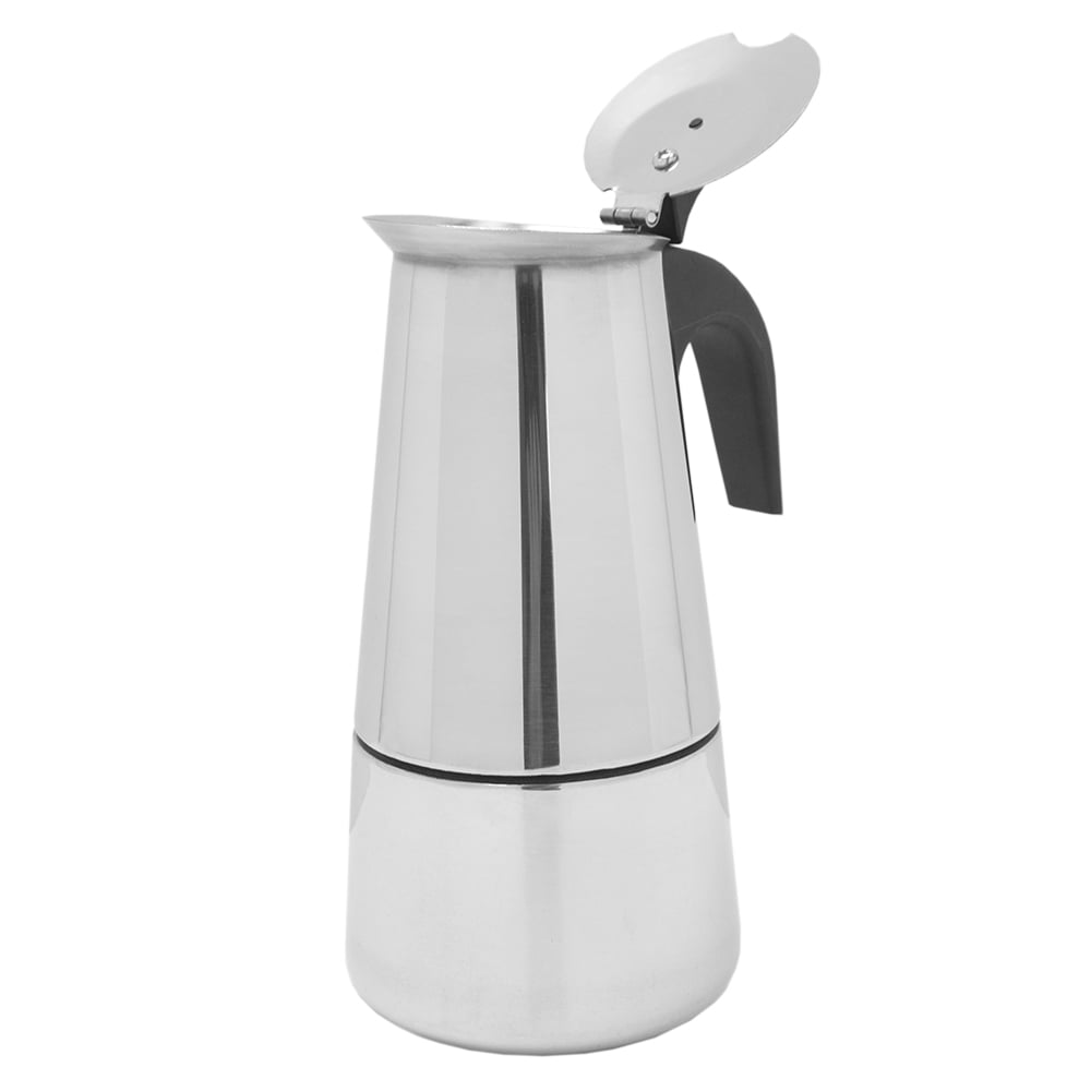 1pc 304 Stainless Steel Moka Pot Espresso Coffee Pot Espresso Coffee Maker (Silver), Size: 11.5x11x18.5cm