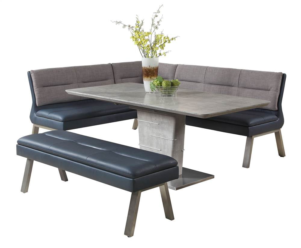 3Pc Dining Set in Gray and Blue