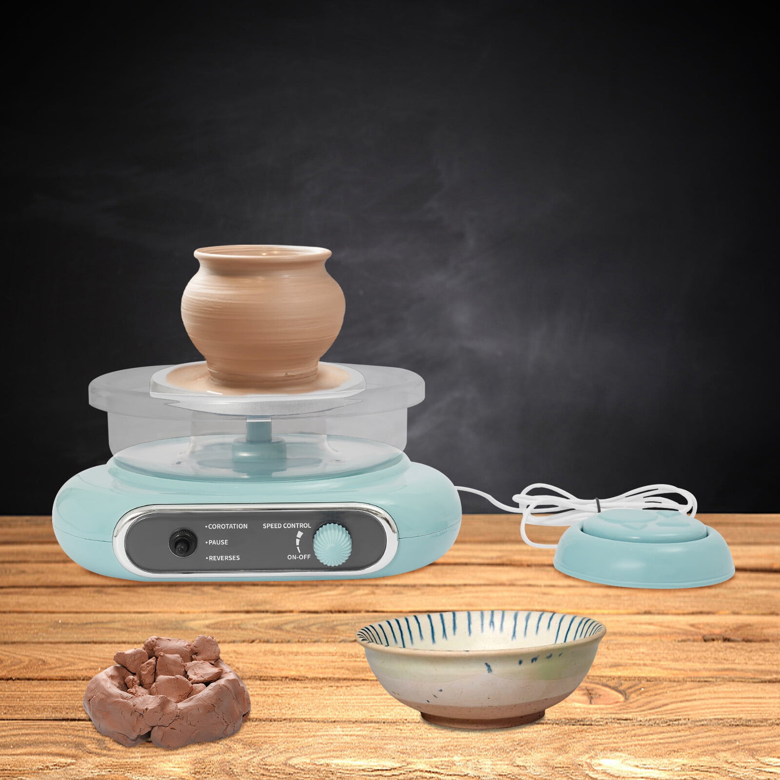 Electric Pottery Wheel Machine Mini Electric Pottery Making Machine 200rpm Green Be Applied To School Teaching, Pottery DIY Stores, Pottery Studios
