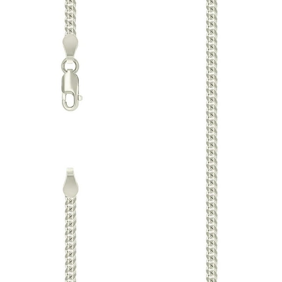 925 Sterling Silver Solid Comfort Curb Chain Silver 2.5mm Necklace 20 Inch Chain Necklace for Women and Men