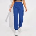 thumbnail image 6 of qolati Cargo Sweatpants Women High Waisted Elastic Workout Joggers Trousers Athletic Cinch Bottom Loose Fit Lounge Yoga Pants with Pockets, 6 of 8