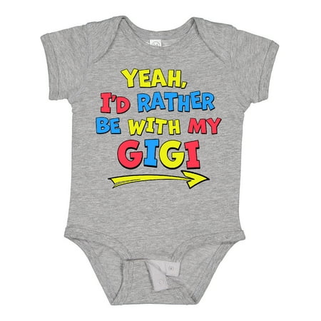 

Inktastic Yeah I d Rather Be with My Gigi in Red Yellow and Blue Gift Baby Boy or Baby Girl Bodysuit