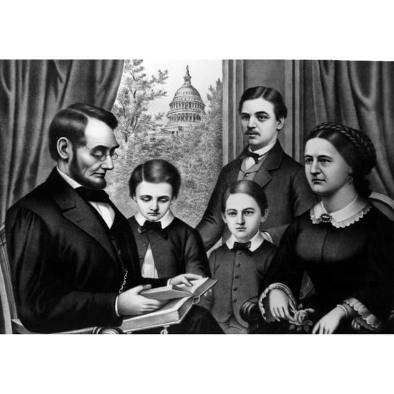 Abraham Lincoln And Family History (24 x 18)