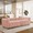 Pink, variant on 83.46'' Premium Velvet Sofa 3-Seater Loveseat, Modern Bubble Upholstered Couch with Metal Base Legs and 2 Pillows for Living Room Bedroom, White