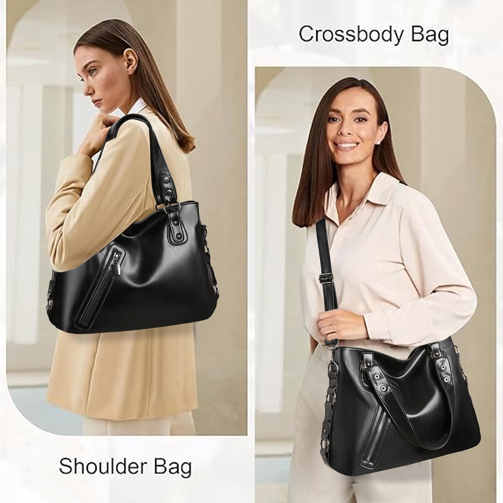 KALUNMA Tote Bag for Women Leather Shoulder Bags Fashion Hobo Bags Large Purse and Handbags with Adjustable Shoulder Strap
