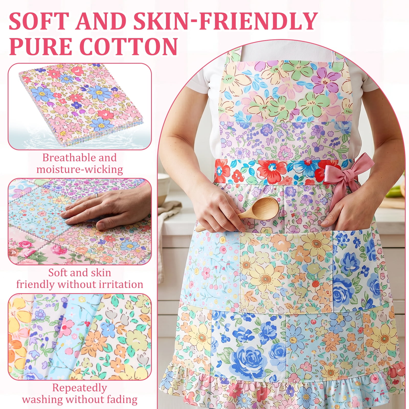 Atopoler 168 Pcs Cotton Fabric Squares,Pre Cut Quilted Fabric for Sewing Home Decor Scrapbooking Patchwork DIY Crafts,5 x 5 inches,Style 3