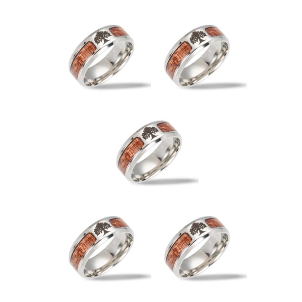 Anillo Bang Unisex Minnieouse Acero inoxidable Estética Boda Banquete Joyería de moda Oficina Marido Regalo personalizado Tamaño 8 5piezas