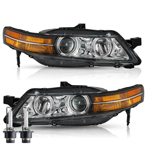 For 2007-2008 Acura TL Base/Navi Model HID Xenon Headlights Assembly Pair