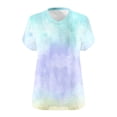 thumbnail image 4 of WRKEKC Summer Tops for Women Plus Size Solid Color V Neck Short Sleeve Casual Comfortable Versatile Everyday Layering Lounge T-Shirts, 4 of 4