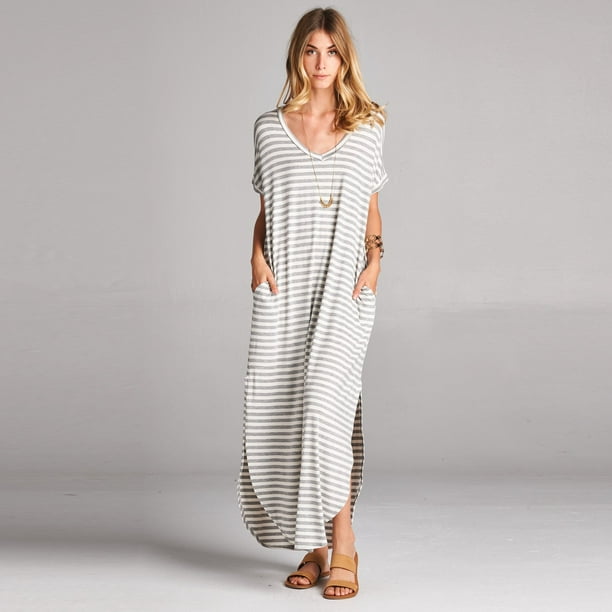 Classic Striped Maxi Dress - Walmart.com